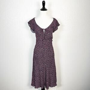 Rampage Vintage Y2K 90s Fairy Grunge Pink Ditsy Floral Bias Cut Midi Dress 9